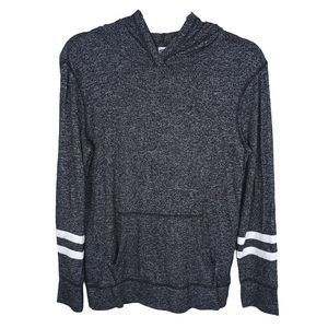 Old Navy Pullover Hoodie Youth Girls XL 14 Black White Strips Long Sleeve